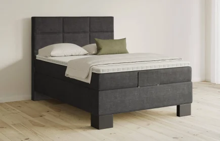 Mozart Boxspringbett Serie 5 Soler 140x200 Feiner Stoff Carbon Grey H3
