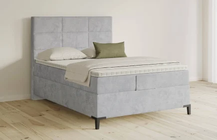 Mozart Boxspringbett Serie 5 Soler 140x200 Samt Fog Grey H2