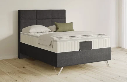 Mozart Boxspringbett Serie 5 Soler 140x210 Feiner Stoff Carbon Grey H3 Königliche Matratze