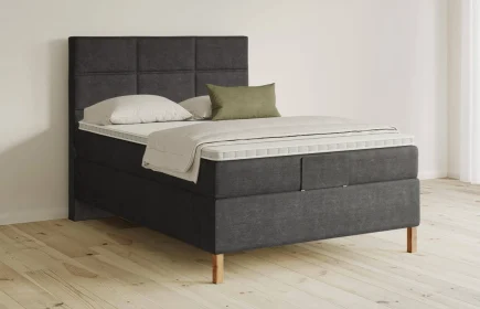 Mozart Boxspringbett Serie 5 Soler 140x220 Feiner Stoff Carbon Grey H2