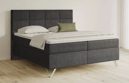 Mozart Boxspringbett Serie 5 Soler 160x200 Feiner Stoff Anthrazit H3/H3