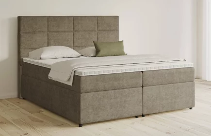 Mozart Boxspringbett Serie 5 Soler 160x200 mit Bettkasten Feiner Stoff Taupe H4/H3