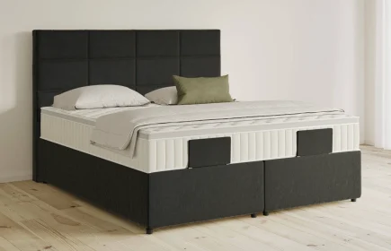 Mozart Boxspringbett Serie 5 Soler 160x200 mit Bettkasten Samt Raven Silk H3/H3 Königliche Matratze