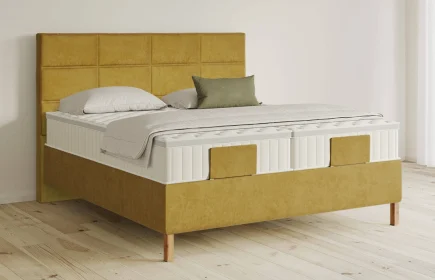 Mozart Boxspringbett Serie 5 Soler 160x200 Samt Mustard H3/H3 Königliche Matratze