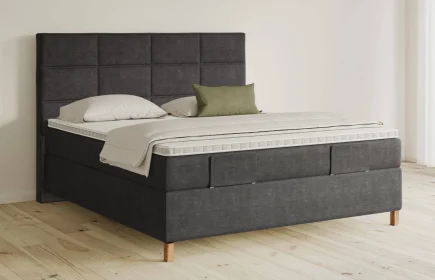 Mozart Boxspringbett Serie 5 Soler 160x210 Feiner Stoff Carbon Grey H2/H2
