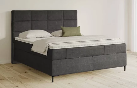 Mozart Boxspringbett Serie 5 Soler 180x200 elektrisch Feiner Stoff Anthrazit H3/H3