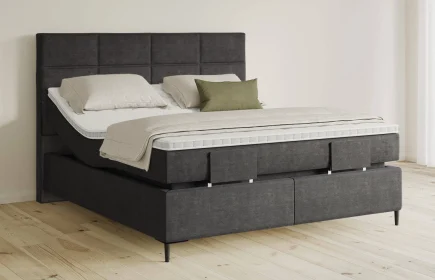 Mozart Boxspringbett Serie 5 Soler 180x200 elektrisch Feiner Stoff Carbon Grey H3/H3