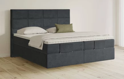 Mozart Boxspringbett Serie 5 Soler 180x200 elektrisch Samt Anthrazit H2/H3 schwebend