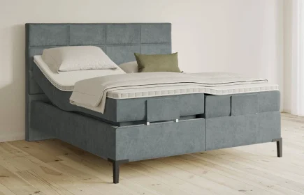 Mozart Boxspringbett Serie 5 Soler 180x200 elektrisch Samt Dusty Blues H3/H2