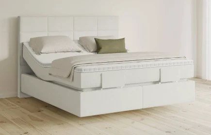 Mozart Boxspringbett Serie 5 Soler 180x200 elektrisch Samt Vanilla Nice H3/H3 schwebend