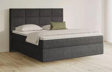 Mozart Boxspringbett Serie 5 Soler 180x200 Feiner Stoff Anthrazit H3/H3 schwebend