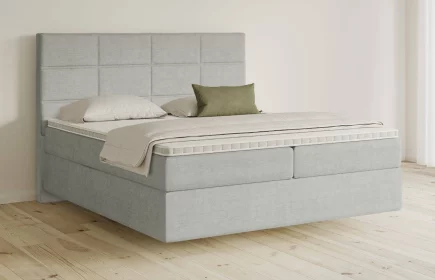 Mozart Boxspringbett Serie 5 Soler 180x200 Feiner Stoff Silbergrau H2/H2 schwebend