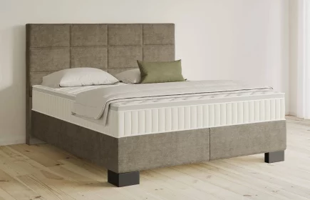 Mozart Boxspringbett Serie 5 Soler 180x200 Feiner Stoff Taupe H2/H3 Königliche Matratze