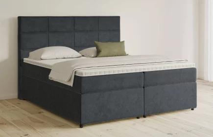 Mozart Boxspringbett Serie 5 Soler 180x200 mit Bettkasten Samt Anthrazit H2/H4