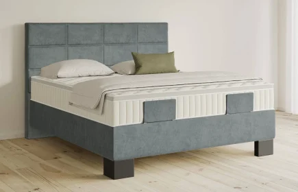 Mozart Boxspringbett Serie 5 Soler 180x200 Samt Dusty Blues H4/H2 Königliche Matratze
