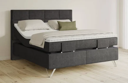 Mozart Boxspringbett Serie 5 Soler 180x220 elektrisch Feiner Stoff Carbon Grey H3/H2