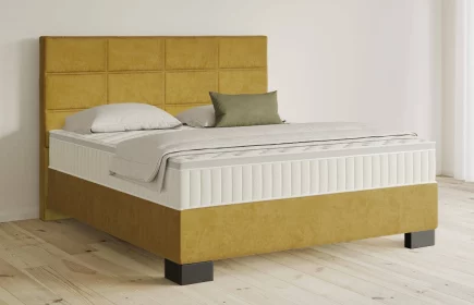 Mozart Boxspringbett Serie 5 Soler 180x220 Samt Goldgelb H3/H3 Königliche Matratze