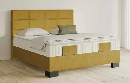 Mozart Boxspringbett Serie 5 Soler 180x220 Samt Mustard H3/H3 Königliche Matratze