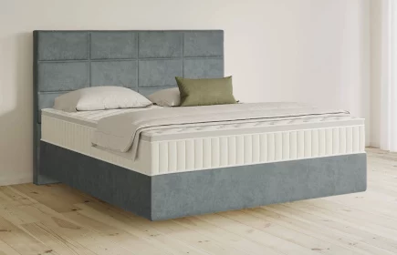 Mozart Boxspringbett Serie 5 Soler 180x220 Samt Pastellblau H4/H2 schwebend Königliche Matratze