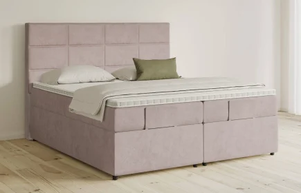 Mozart Boxspringbett Serie 5 Soler 200x200 mit Bettkasten Samt Blossom Pink H3/H3