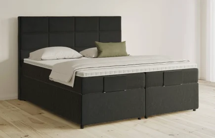 Mozart Boxspringbett Serie 5 Soler 200x200 mit Bettkasten Samt Raven Silk H2/H4