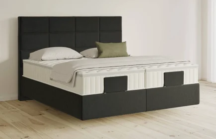 Mozart Boxspringbett Serie 5 Soler 200x200 Samt Raven Silk H3/H3 schwebend Königliche Matratze