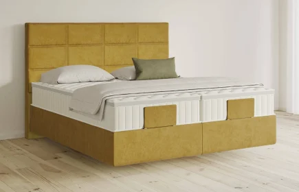 Mozart Boxspringbett Serie 5 Soler 240x200 Samt Mustard H2/H3 schwebend Königliche Matratze