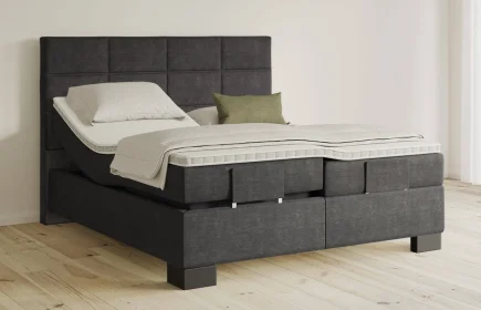 Mozart Boxspringbett Serie 5 Soler 240x220 elektrisch Feiner Stoff Carbon Grey H4/H3