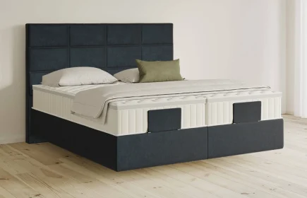 Mozart Boxspringbett Serie 5 Soler 280x200 Samt Night Blue H3/H3 schwebend Königliche Matratze