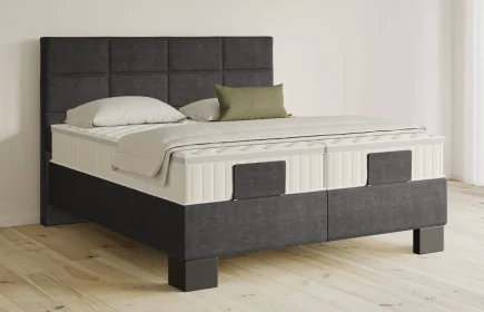 Mozart Boxspringbett Serie 5 Soler 280x210 Feiner Stoff Carbon Grey H3/H2 Königliche Matratze