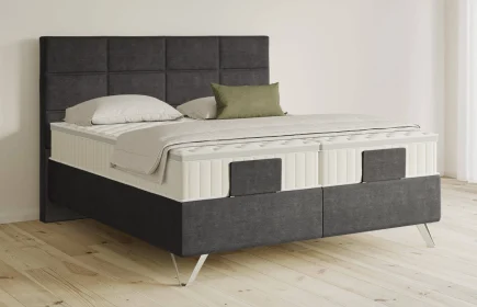 Mozart Boxspringbett Serie 5 Soler 280x210 Feiner Stoff Carbon Grey H3/H3 Königliche Matratze