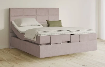 Mozart Boxspringbett Serie 5 Soler 280x220 elektrisch Samt Blossom Pink H2/H3 schwebend