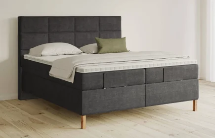 Mozart Boxspringbett Serie 5 Soler 280x220 Feiner Stoff Carbon Grey H3/H3