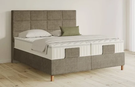 Mozart Boxspringbett Serie 5 Soler 280x220 Feiner Stoff Dusty Taupe H3/H4 Königliche Matratze