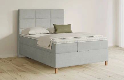 Mozart Boxspringbett Serie 5 Soler 90x200 Feiner Stoff Lunar Mist H3