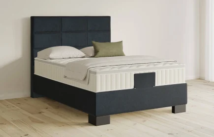 Mozart Boxspringbett Serie 5 Soler 90x200 Samt Night Blue H2 Königliche Matratze
