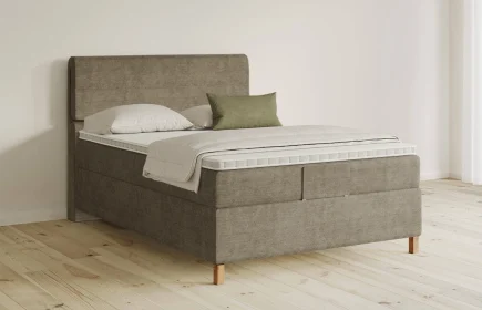 Mozart Boxspringbett Serie 5 Strauss 140x200 Feiner Stoff Dusty Taupe H3