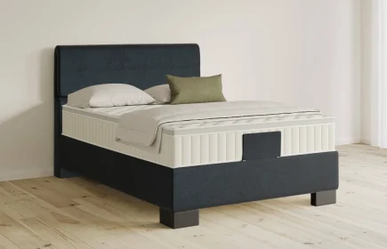 Mozart Boxspringbett Serie 5 Strauss 140x200 Samt Night Blue H3 Königliche Matratze