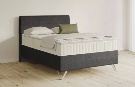 Mozart Boxspringbett Serie 5 Strauss 140x220 Feiner Stoff Anthrazit H3 Königliche Matratze