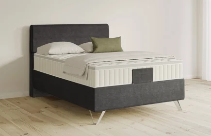Mozart Boxspringbett Serie 5 Strauss 140x220 Feiner Stoff Carbon Grey H3 Königliche Matratze