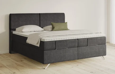 Mozart Boxspringbett Serie 5 Strauss 160x200 Feiner Stoff Carbon Grey H4/H3