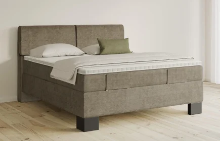 Mozart Boxspringbett Serie 5 Strauss 160x200 Feiner Stoff Dusty Taupe H3/H3