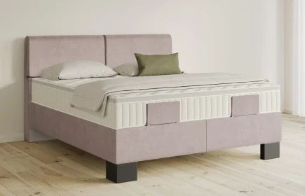 Mozart Boxspringbett Serie 5 Strauss 160x200 Samt Blossom Pink H3/H2 Königliche Matratze