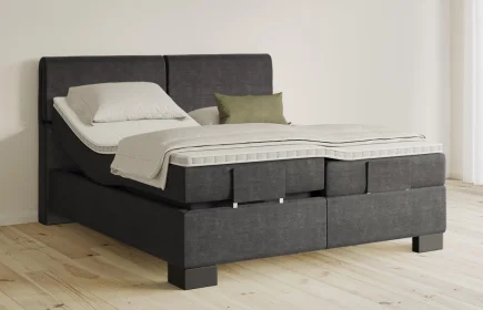 Mozart Boxspringbett Serie 5 Strauss 180x200 elektrisch Feiner Stoff Carbon Grey H2/H3