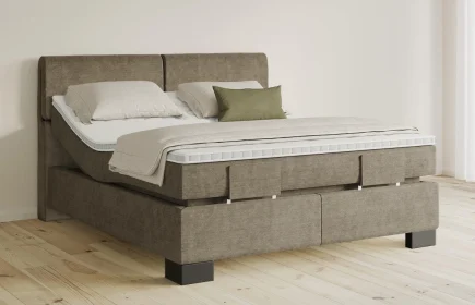 Mozart Boxspringbett Serie 5 Strauss 180x200 elektrisch Feiner Stoff Dusty Taupe H2/H2