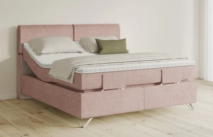 Mozart Boxspringbett Serie 5 Strauss 180x200 elektrisch Feiner Stoff Rose Glow H3/H3