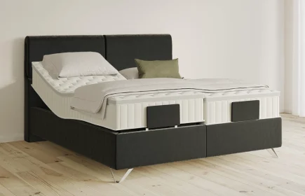 Mozart Boxspringbett Serie 5 Strauss 180x200 elektrisch Samt Raven Silk H2/H2 Königliche Matratze