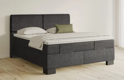 Mozart Boxspringbett Serie 5 Strauss 180x200 Feiner Stoff Carbon Grey H3/H2
