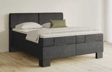 Mozart Boxspringbett Serie 5 Strauss 180x200 Feiner Stoff Carbon Grey H3/H3