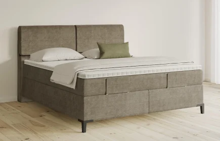 Mozart Boxspringbett Serie 5 Strauss 180x200 Feiner Stoff Dusty Taupe H2/H3